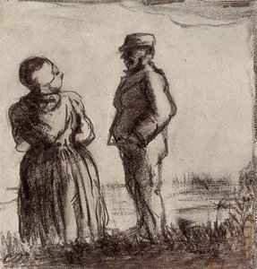 Granjero y su esposa en un paisaje de Theo van Doesburg